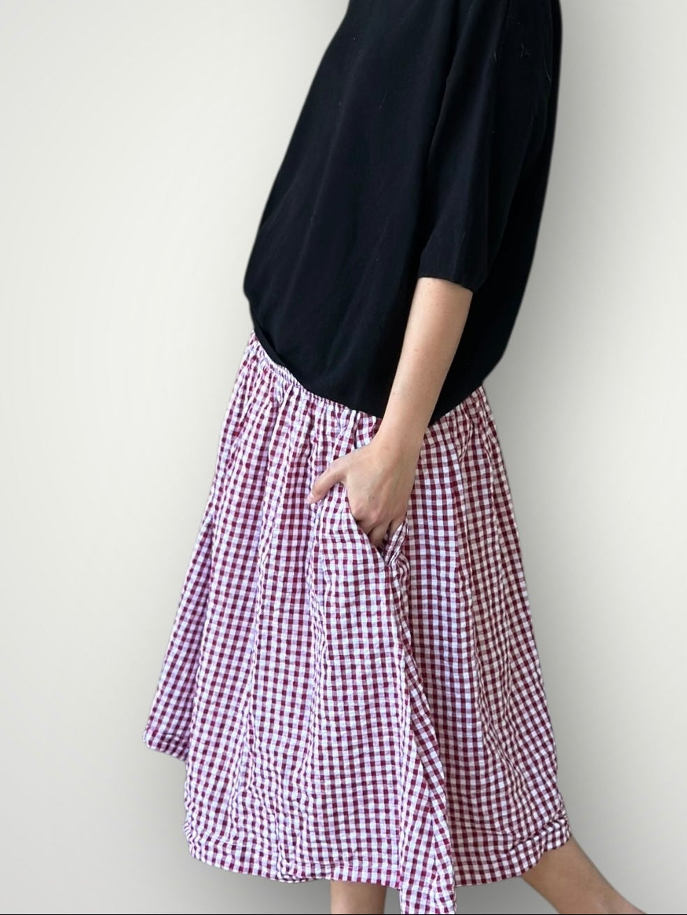 dark red gingham