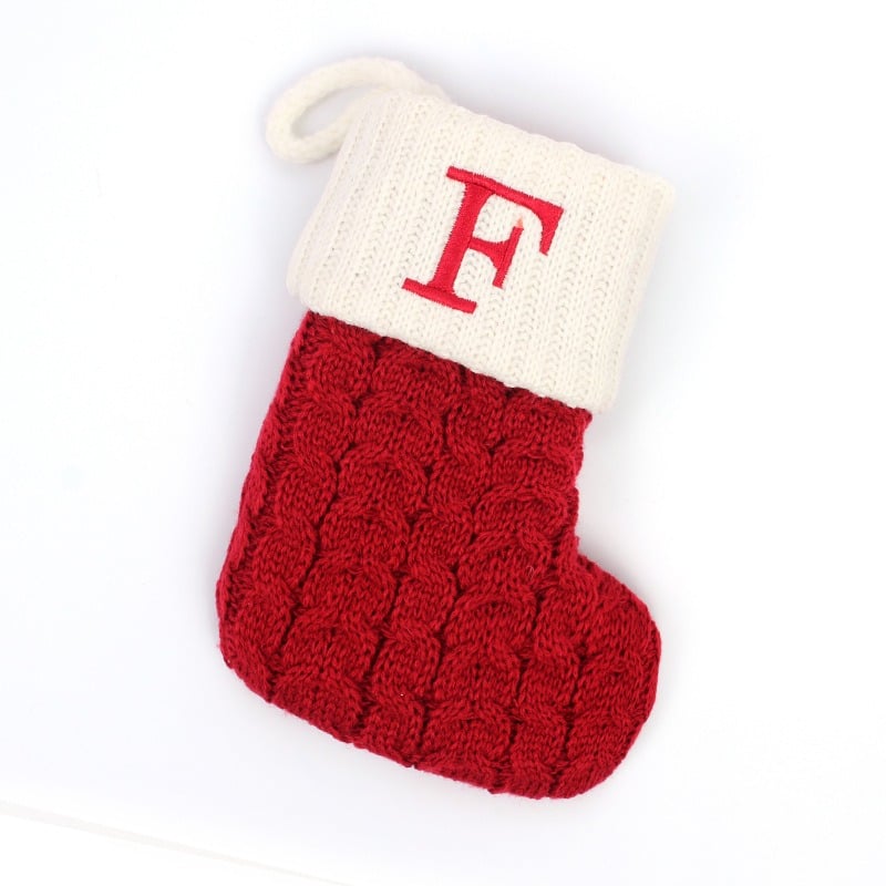 Christmas Red Socks Alphabet Knitting Christmas-Tree Pendant