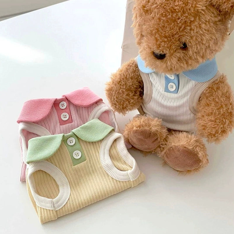 Breathable Contrast Color Collar Dog Cat Vest