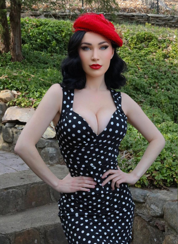 Vintage Ruched Bodycon Dress Sleeveless Surplice V-Neck Pencil Dress