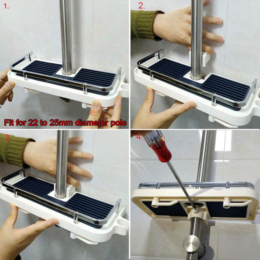 Bathroom Shower Shelf Organizer Rack. Shampoo Holder Shower Pole