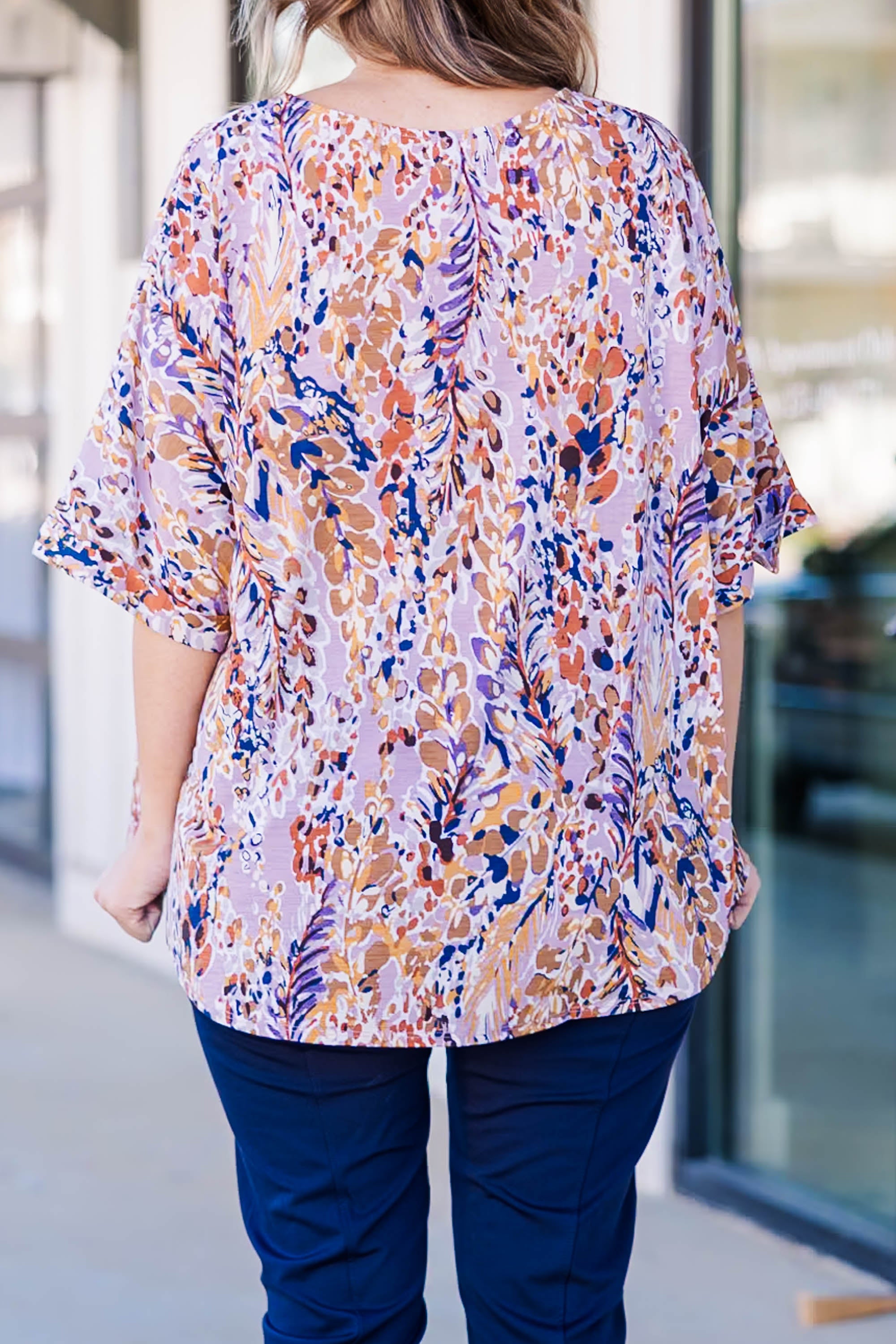 Walk On Your Own Top. Lavender Marigold