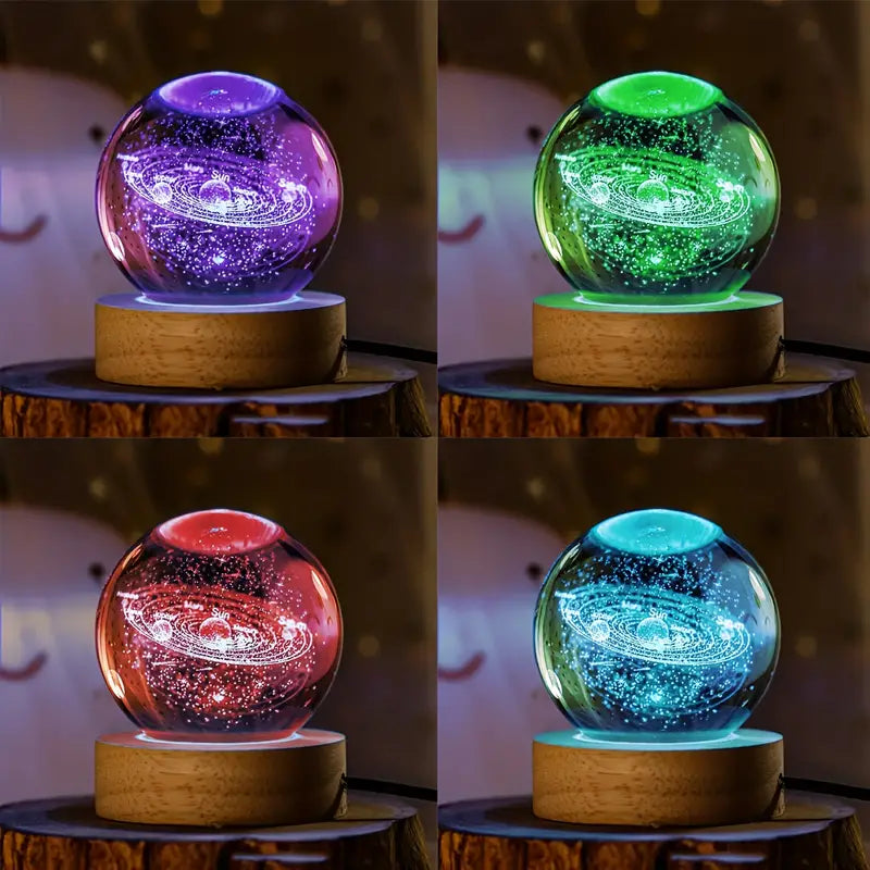 3D Galaxy Crystal Ball Night Lamp.