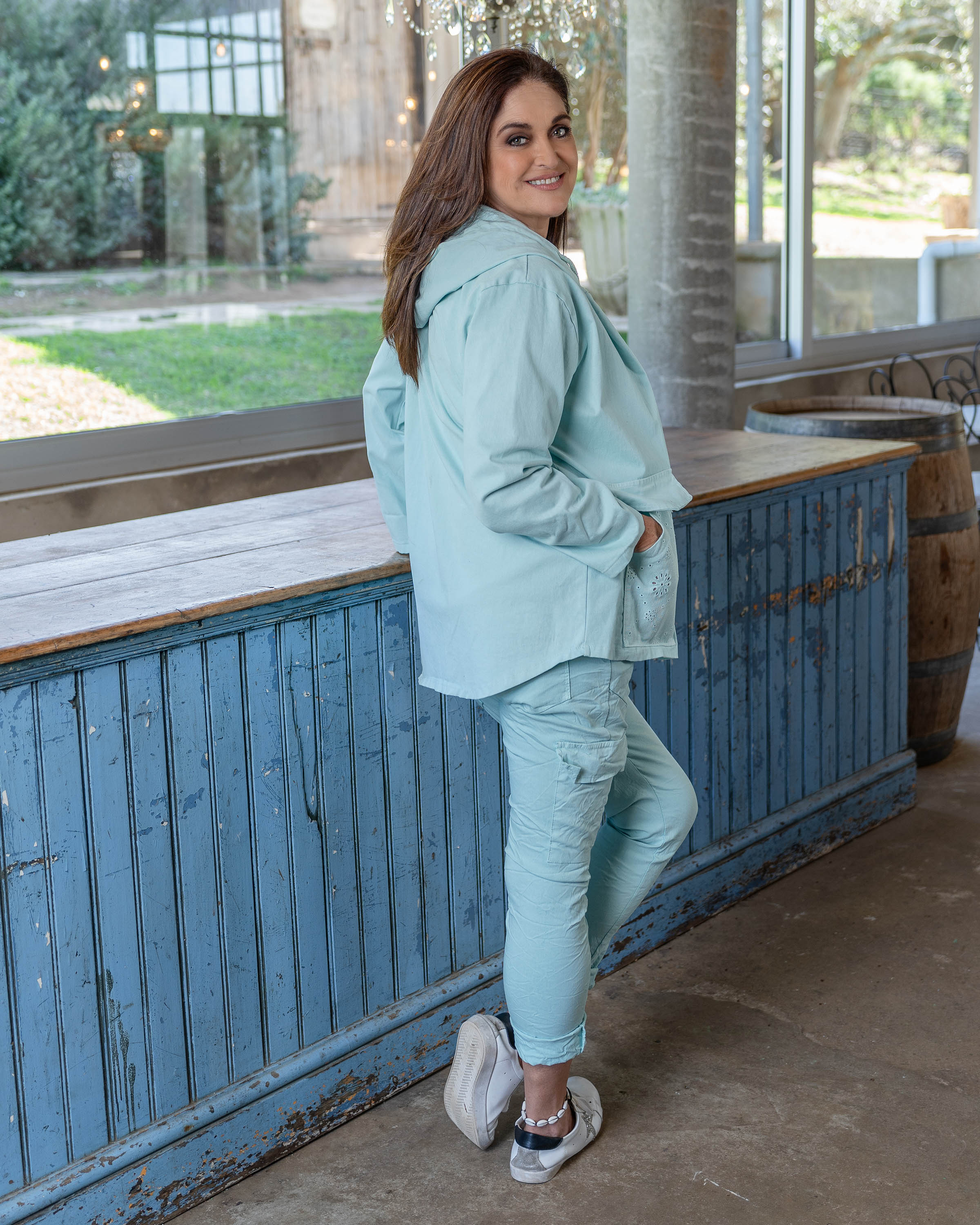 Serenity Anglaise Jacket | Aqua