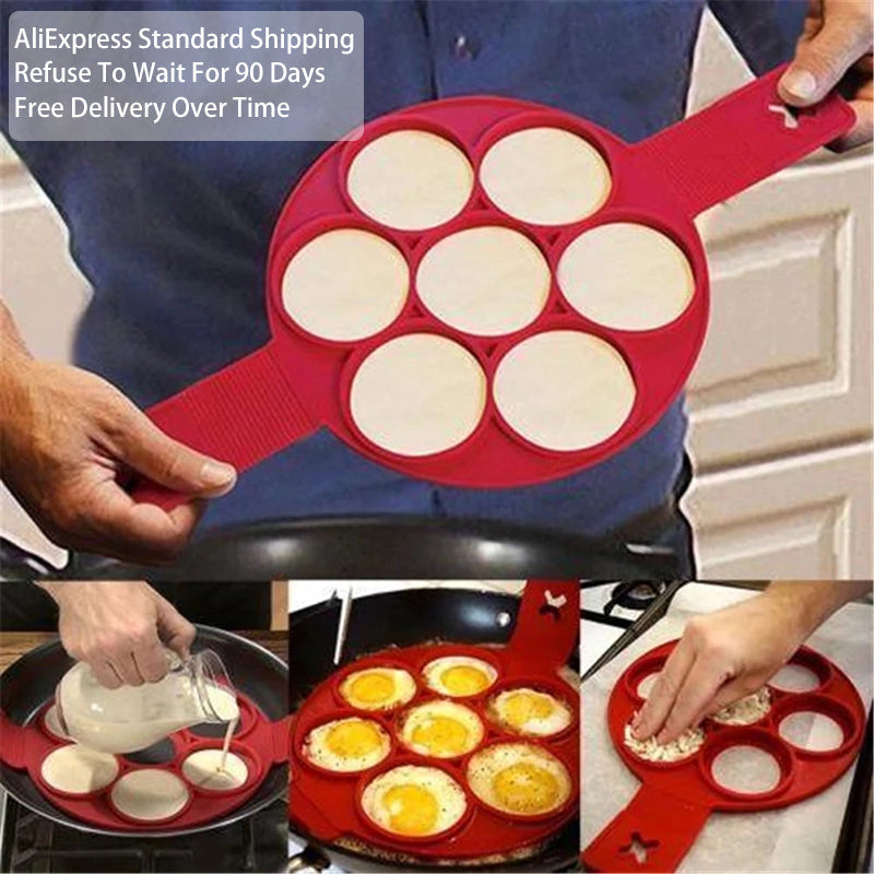 Silicone Non Stick Seven Holes Egg Pancake Maker.