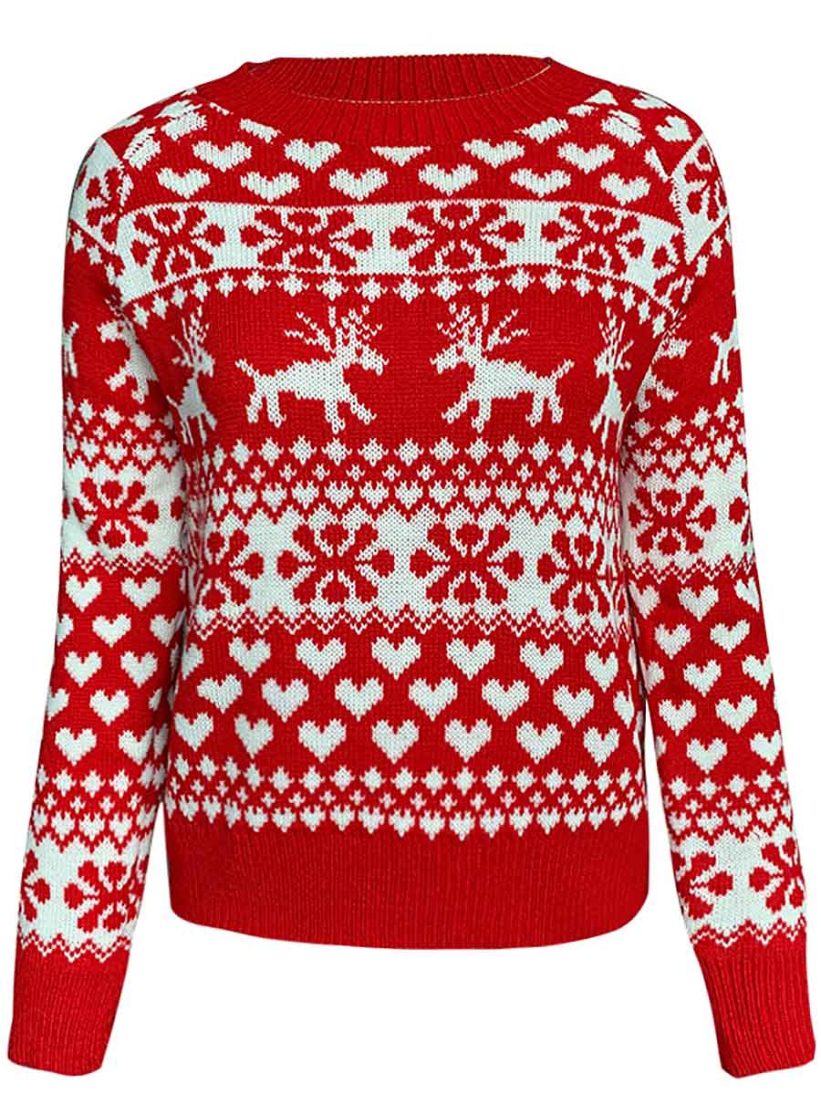 Snowflake Moose Christmas Sweater
