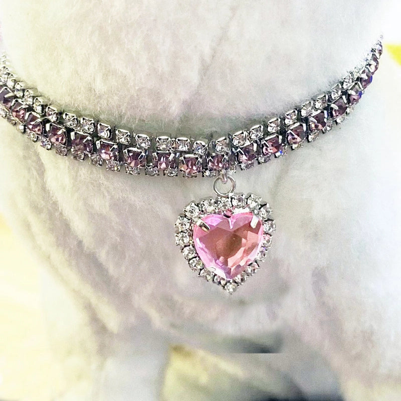 Princess Shiny Metal Geometric Rhinestone Pet Collar