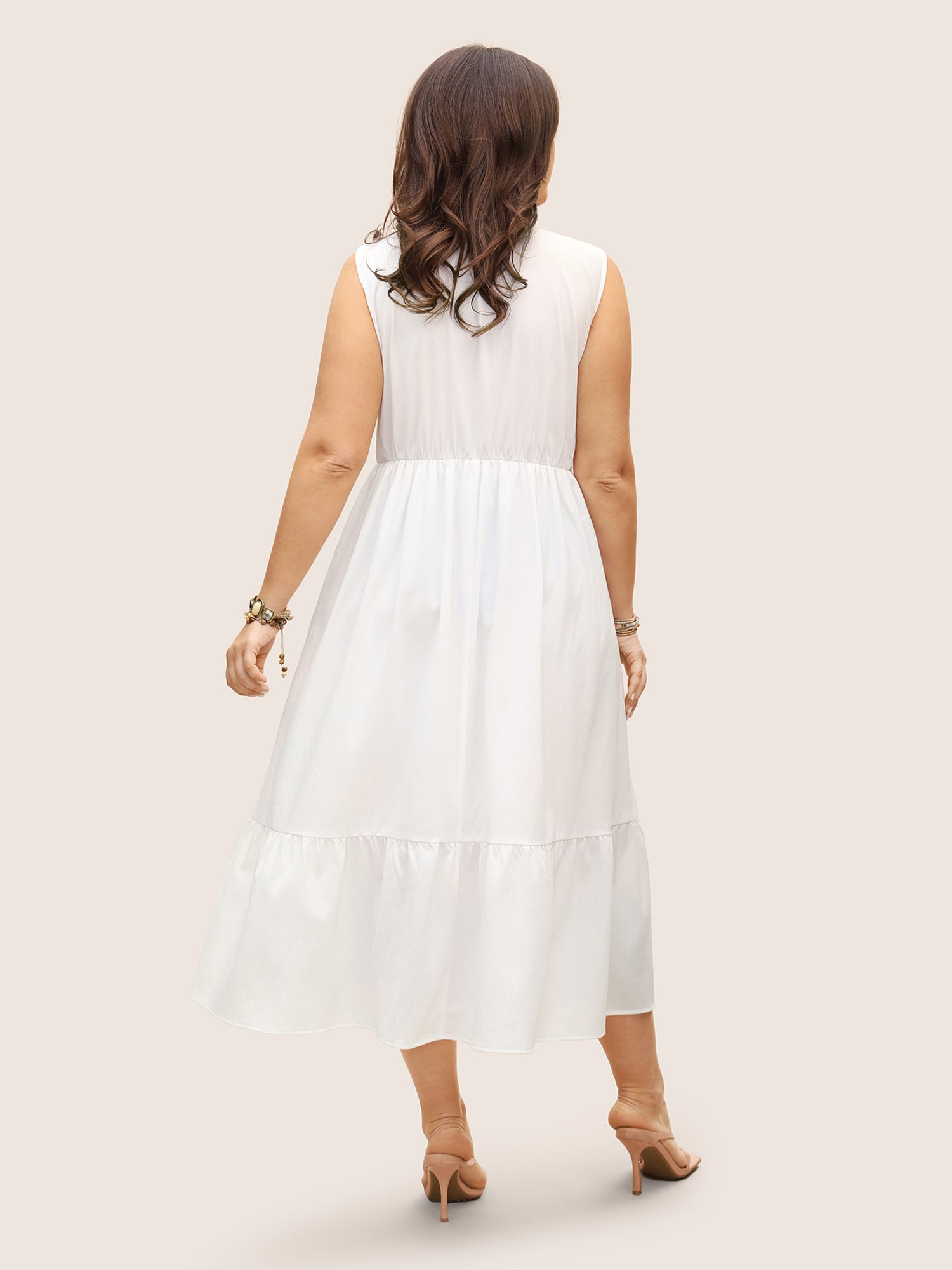 Floral Embroidered Woven Ribbon Patchwork Dress