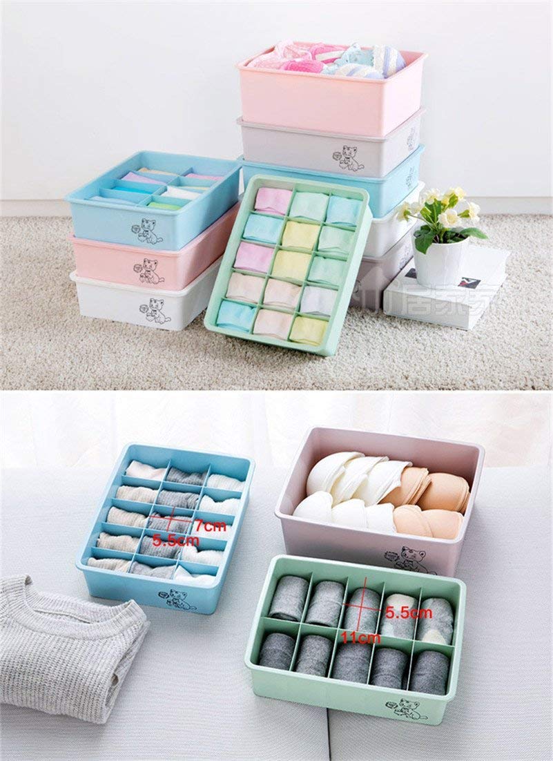 Box Drawer Organizer. 15 Compartment Plastic Storage Drawer Organizer