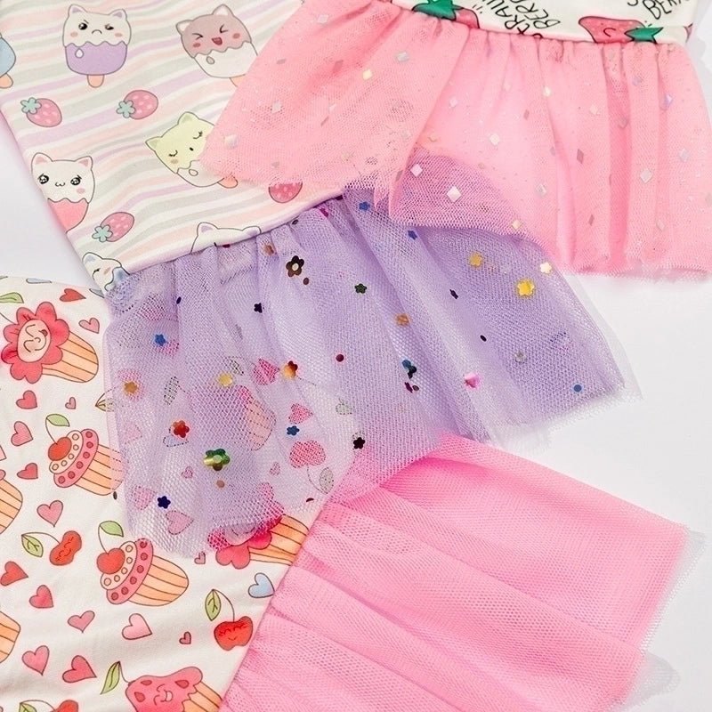 Princess Polyester Letter Cherry Strawberry Pet Clothing