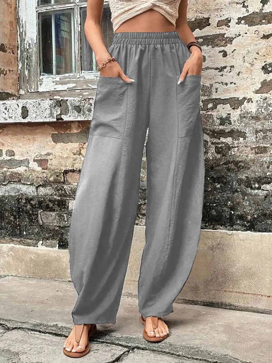Solid Color Pocket Casual Pants (11 Colors)