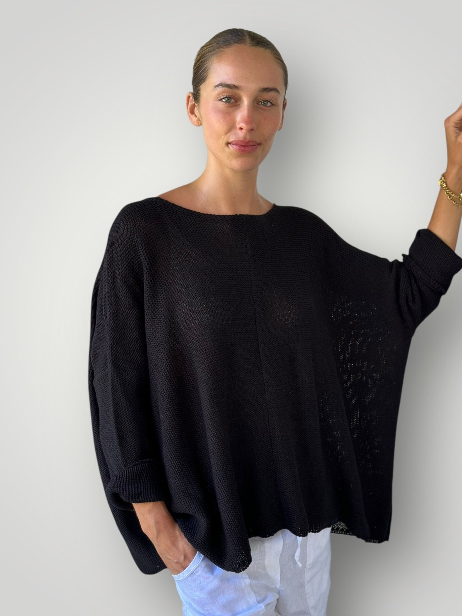 black cotton knit