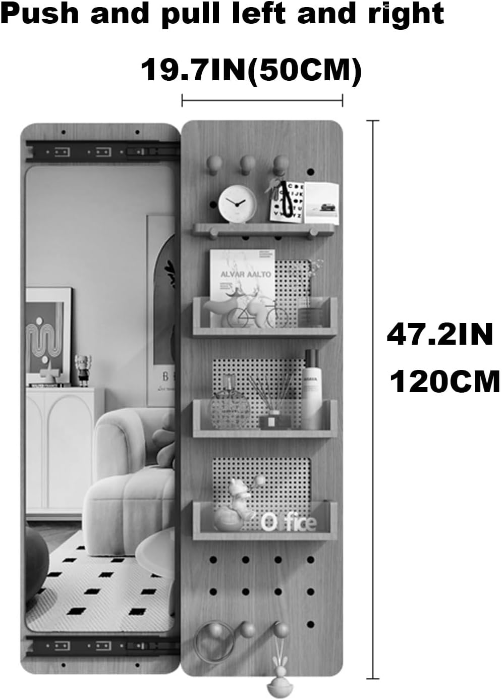 Entrance Mirror, Perforated Panel Wall Entrance Mirror