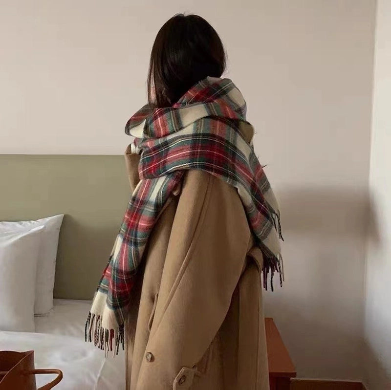 Women's Sweet Lattice Imitation Cashmere Winter Scarves