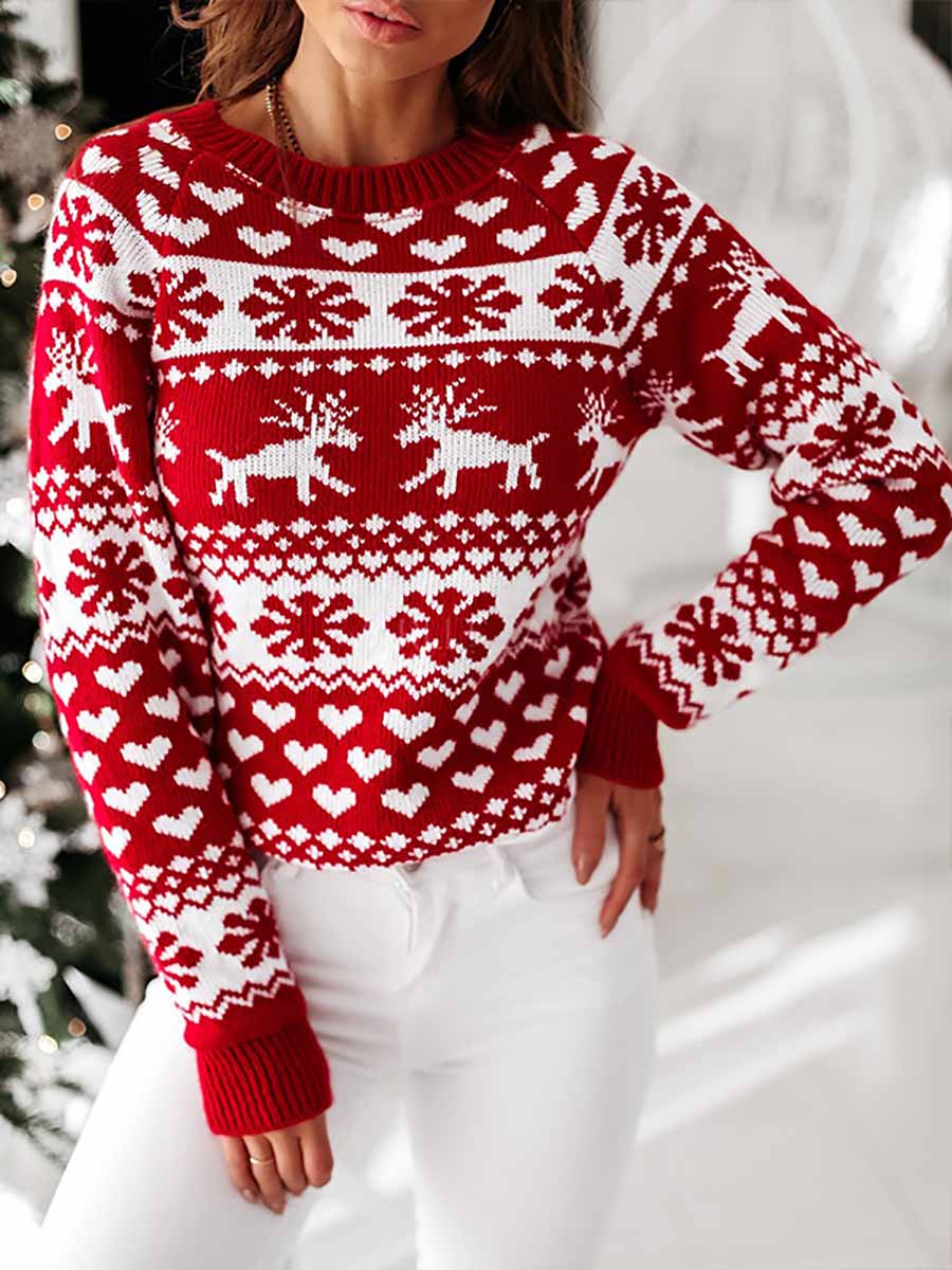 Snowflake Moose Christmas Sweater