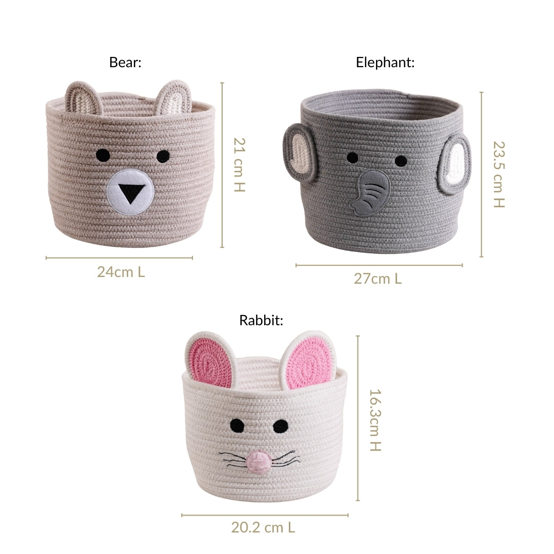 Animal Storage Baskets Set Of 3