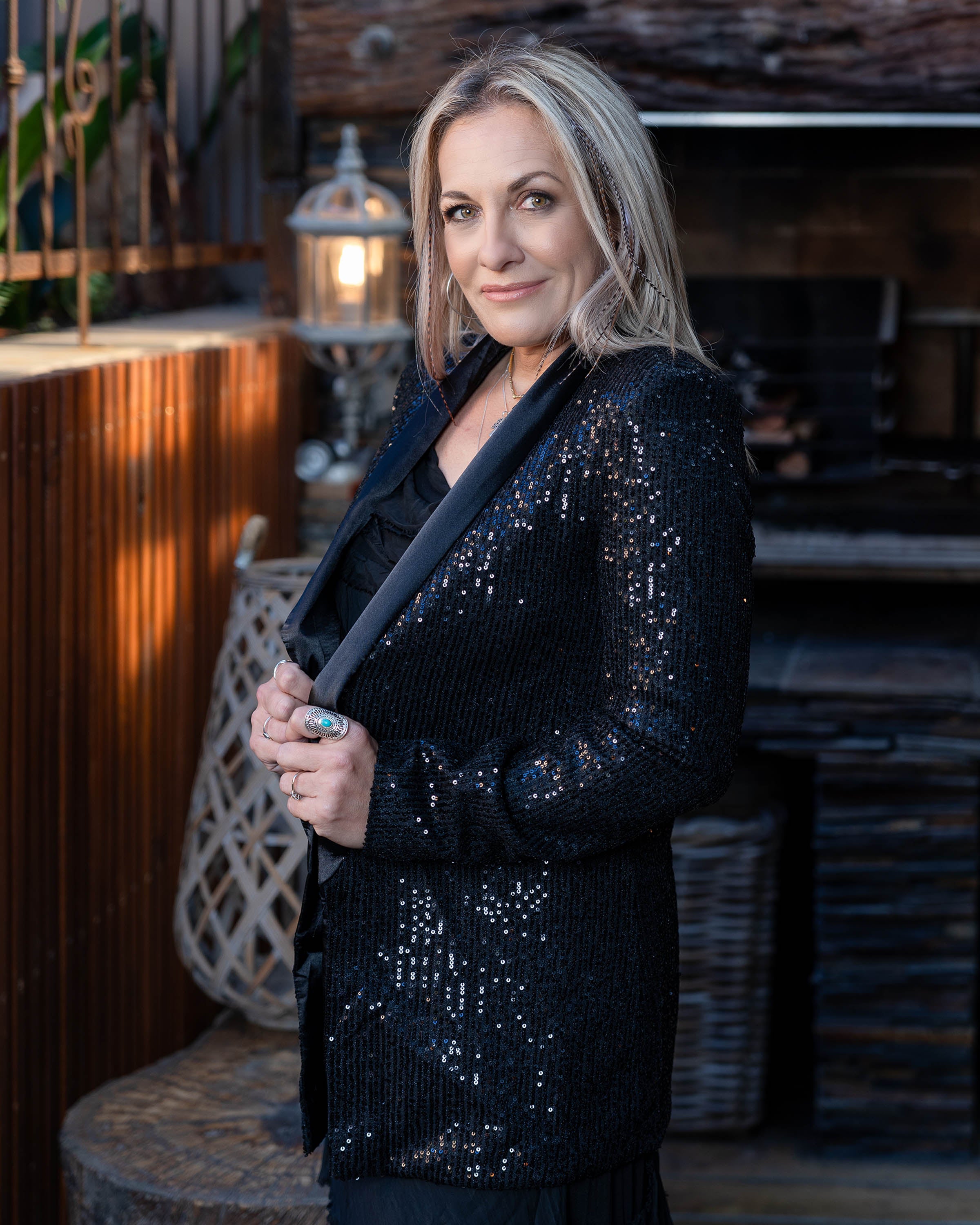 Starry Night Sequin Jacket | Black