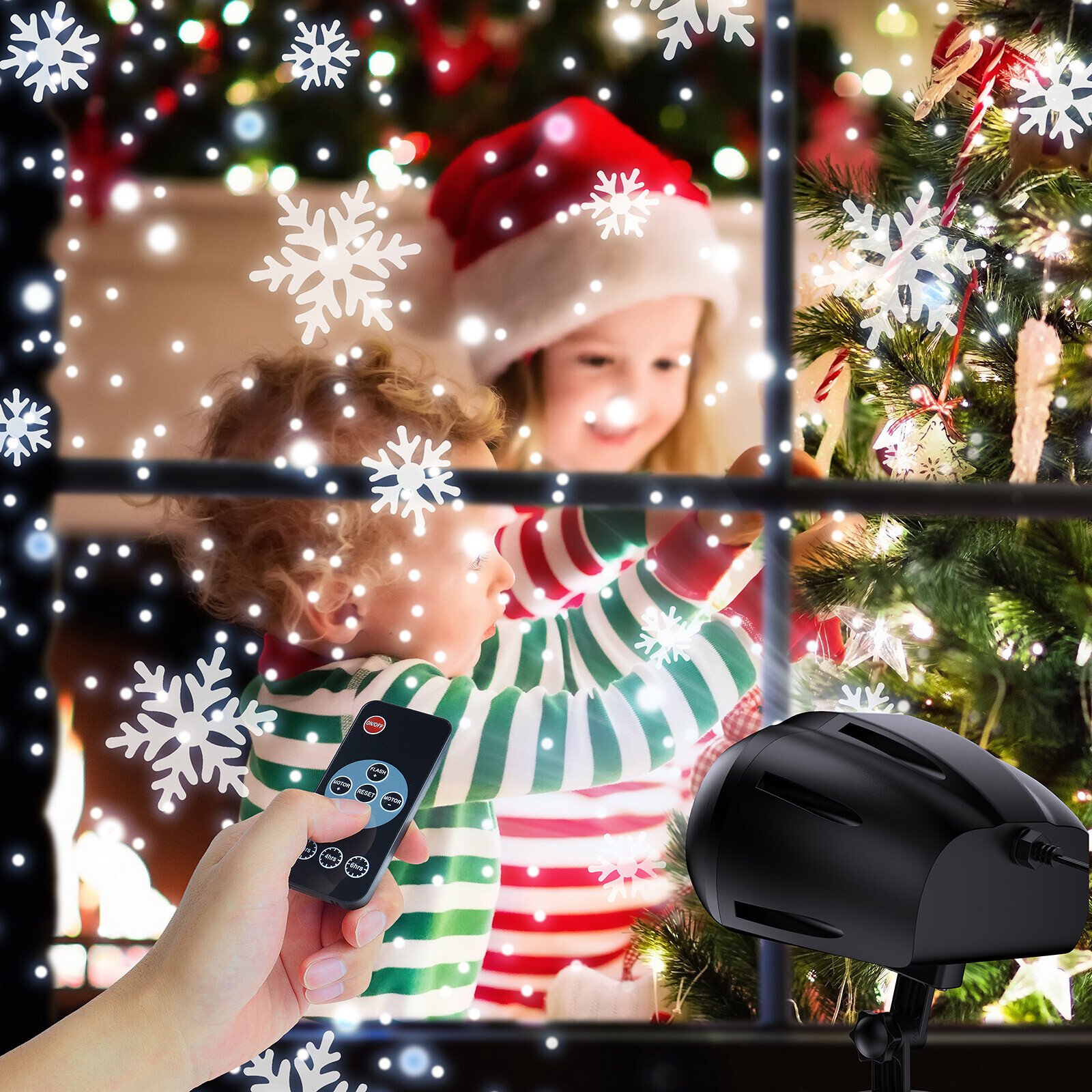 Christmas LED Projector Lights, UPGRADED Owl-shape Dual-lens Christmas Snowflake Projector Lights