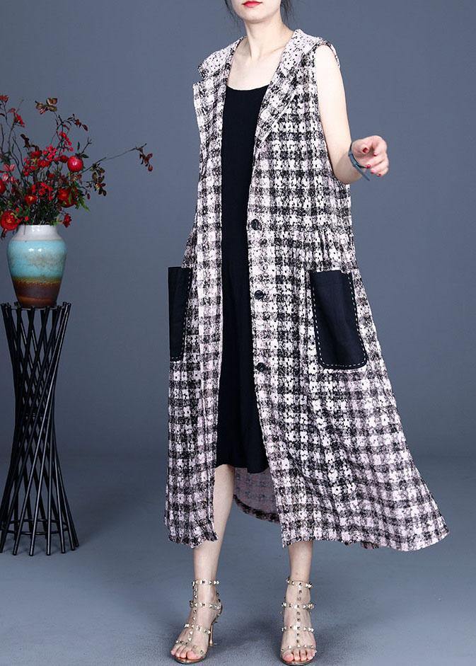 Fine Khaki Hooded Casual Summer Loose Coat Sleeveless