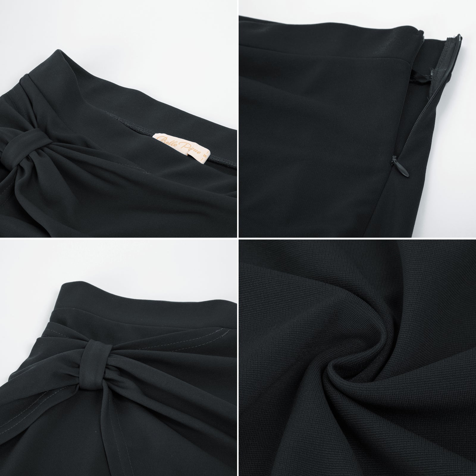 Slit Wrap Bodycon Knee Length Midi Pencil Skirt High Waisted Work Business Skirts