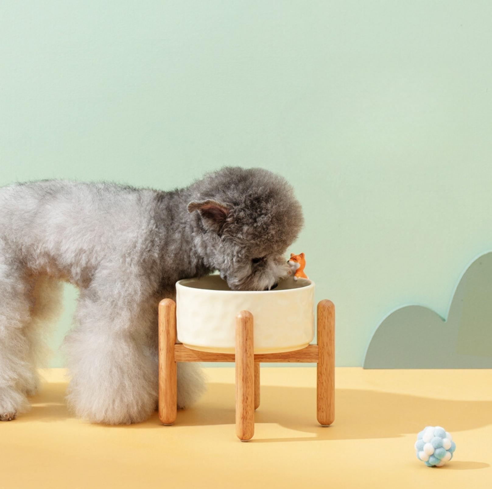 Nordic-style 3D Sculpture Ceramic Cat and Small Dog Bowl