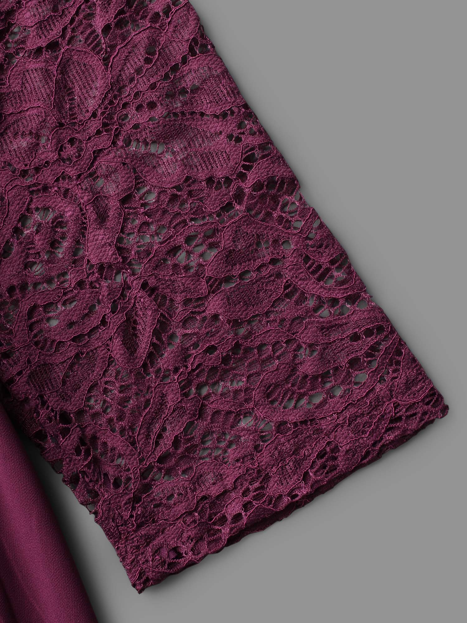 Crochet Lace High Low Hem Midi Dress