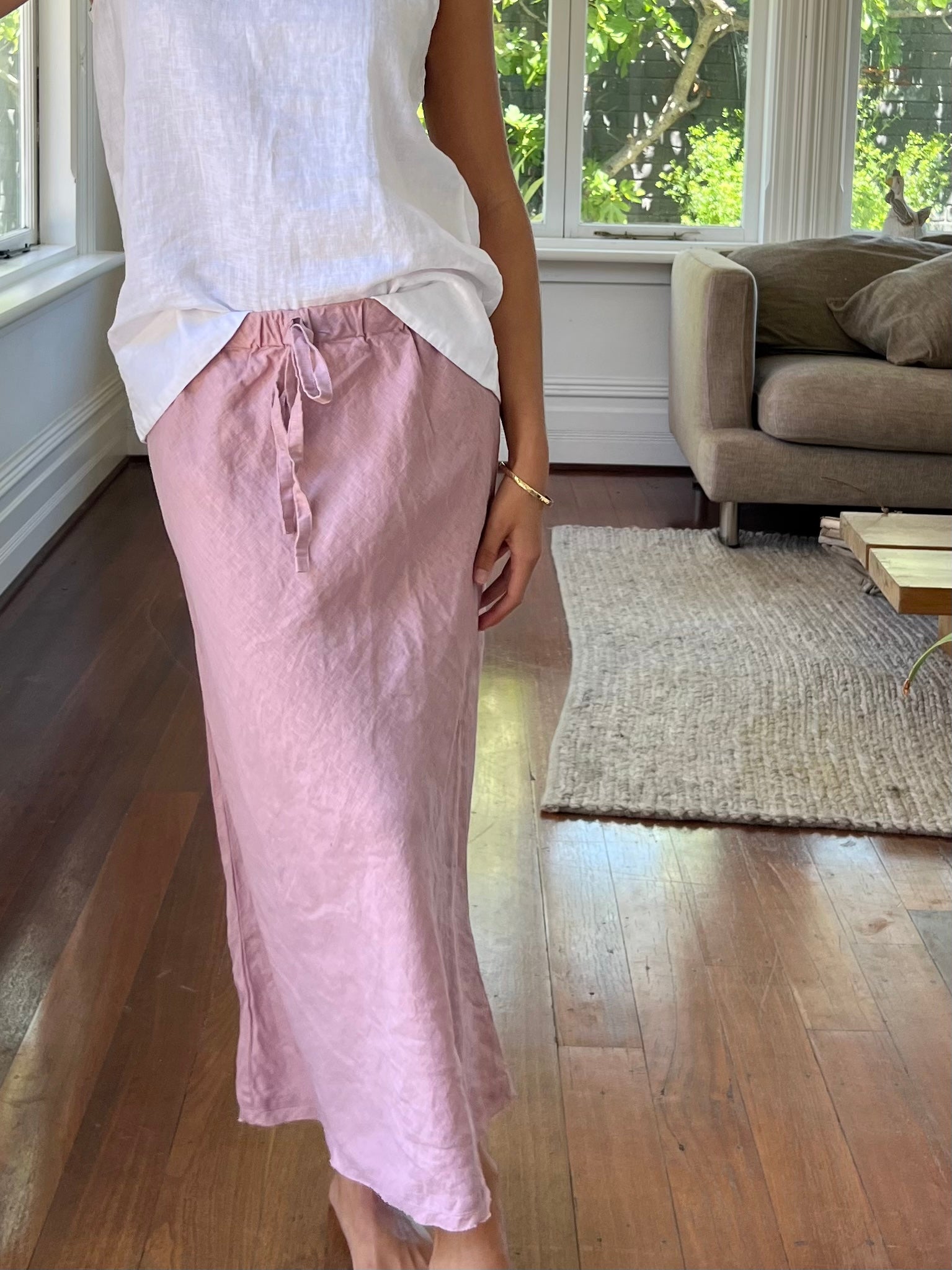 dusty rose linen