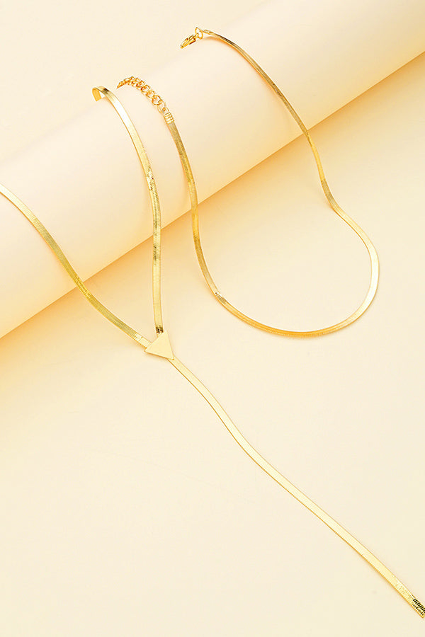 Two Pieces Simple Hiphop Metal Chain Necklace