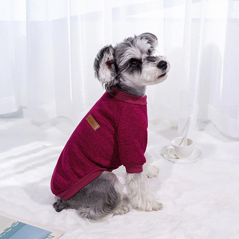 Dog Cat Pet Autumn And Winter Fleece-lined Two-legged Color Warm Sweater Wool Teddy Fadou Clothes Small And Medium-sized Dog