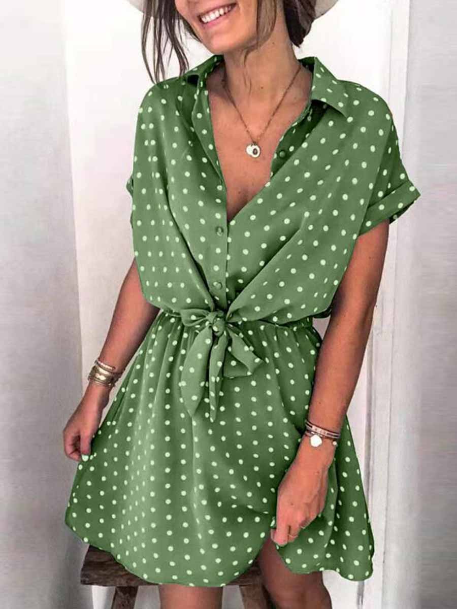 Polka Dot Belt Dress