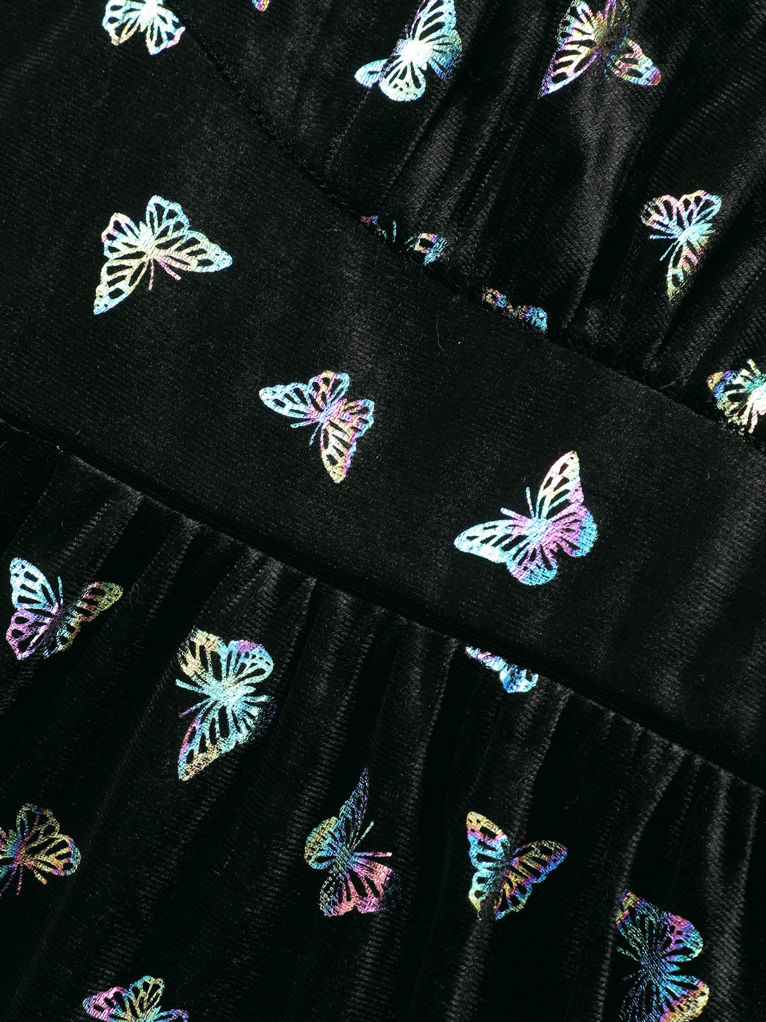 Butterfly Glitter Flutter Sleeve Midi Dress