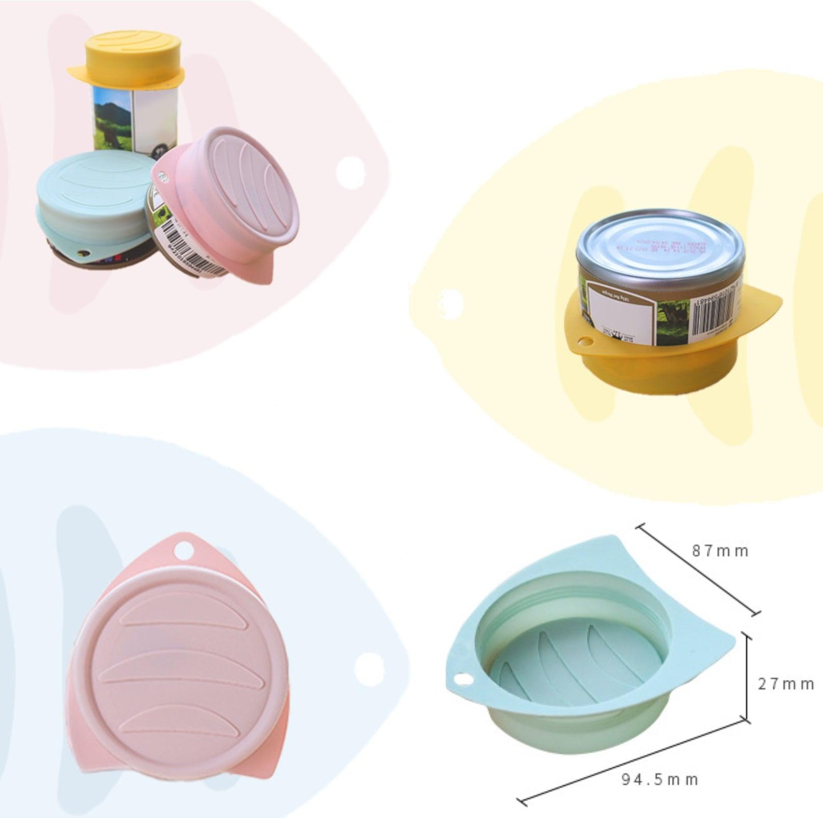 Silicone Food Can Lid & Spoon Set for Pet Food (3 Lids + 1 Spoon)