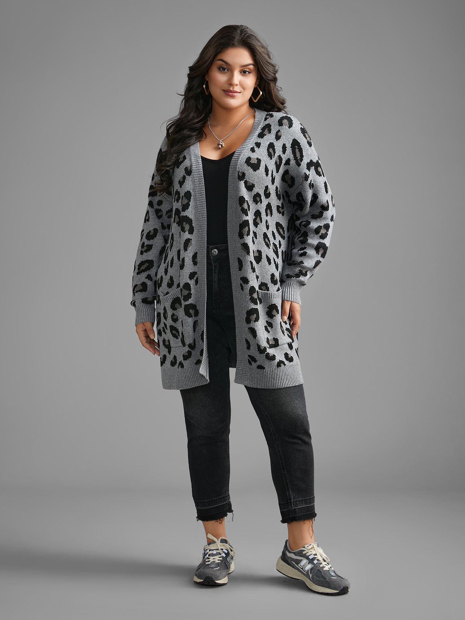 Supersoft Essentials Leopard Print Kimono Collar Cardigan