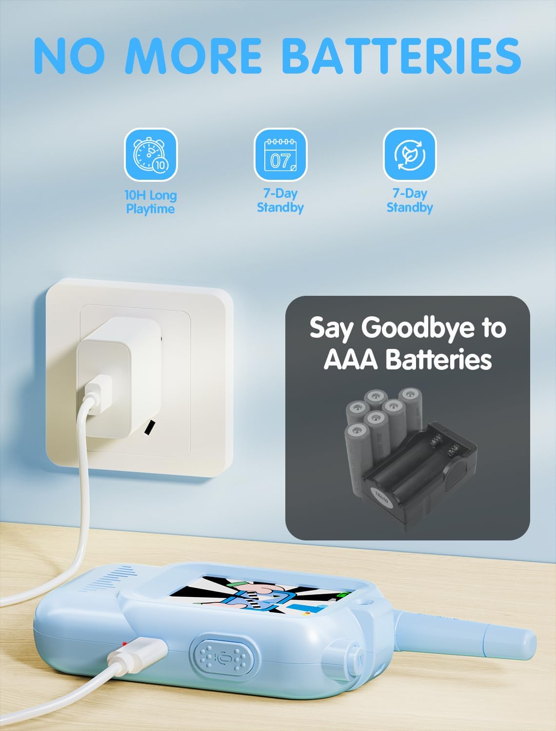 Walkie Talkie for Kids with Video: 2 Pack Rechargeable Toddler Toys with HD Camera & Voice Changer, Long Range Gift Toys for Boys & Girls Ages 3-8 for Outdoor Play, Camping, Travel, Hiking