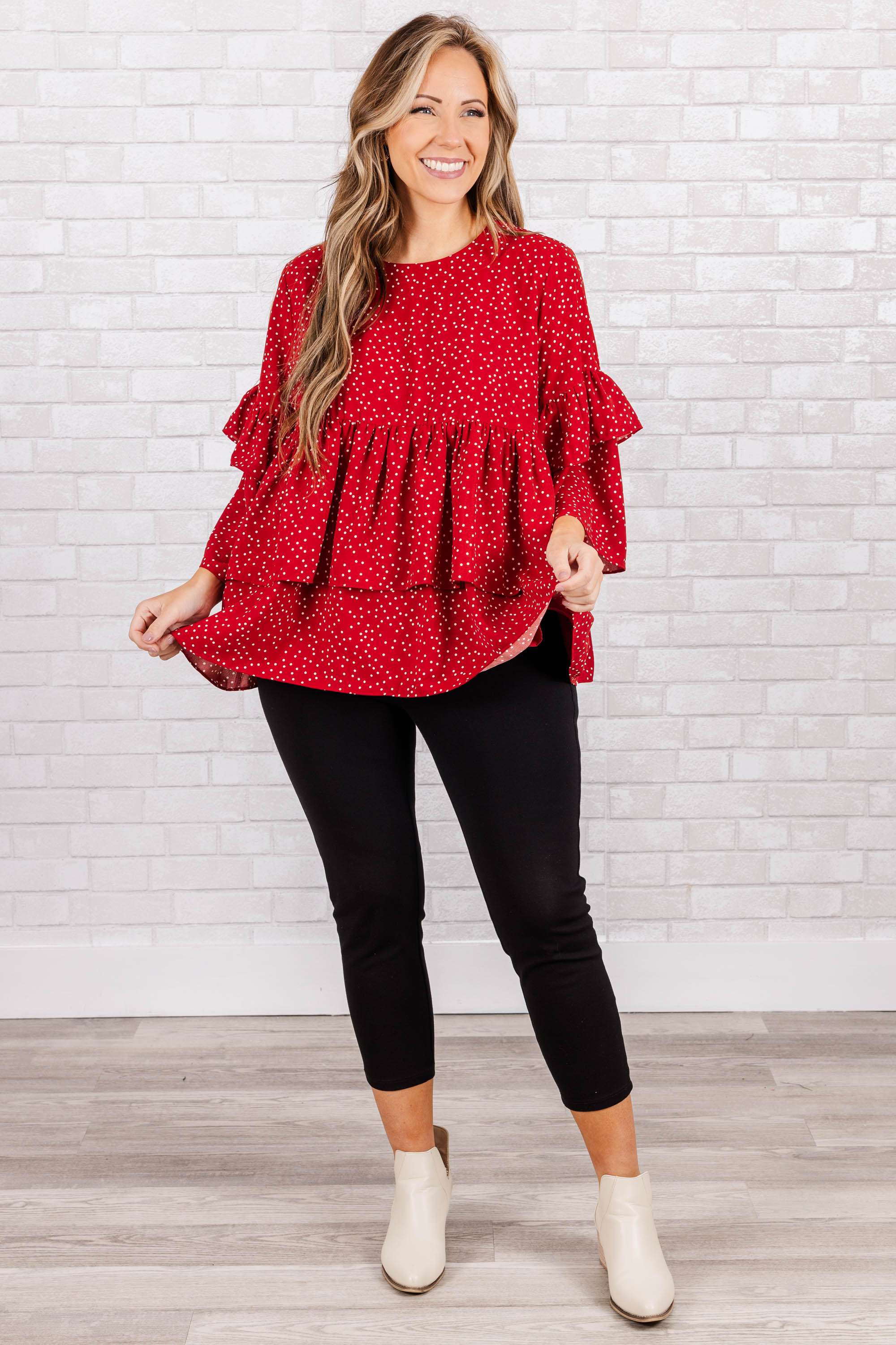 Wistfully Wonderful Top. Red