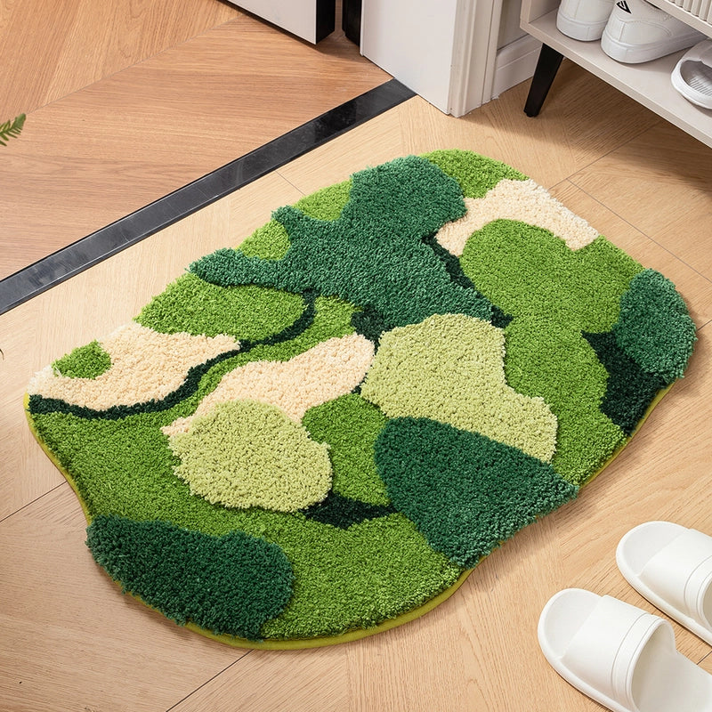 Casual Elegant Floral Flocking Polyester Carpet Bathing