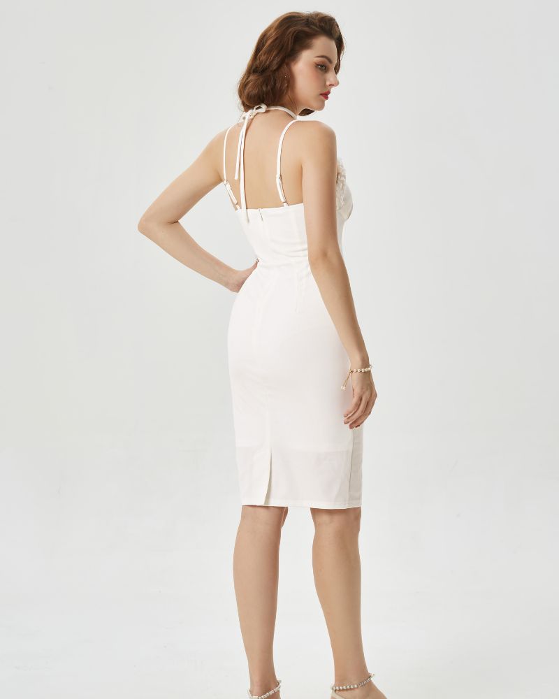 Spaghetti Bodycon Slip Dress Vintage Cocktail Party Dress Sexy Night Club Dresses