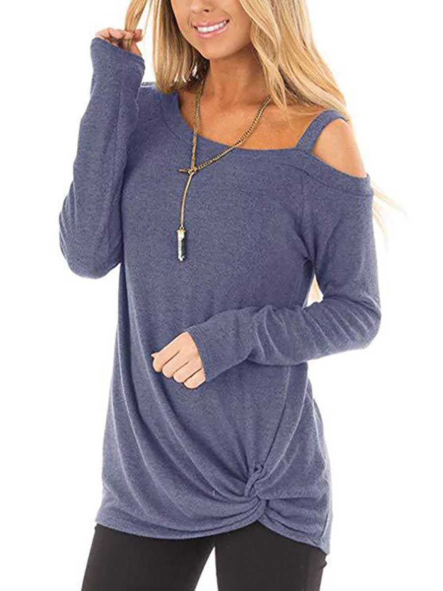 Long Sleeve Knotted Sweatshirt T-Shirt