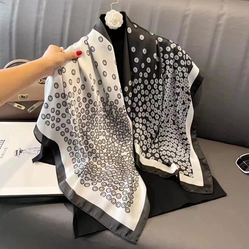 Women's Streetwear Color Block Imitated Silk Printing Scarf