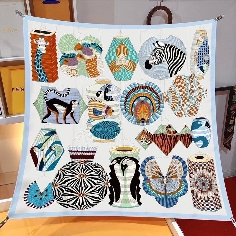 Women's Elegant Vintage Style Animal Satin Silk Scarf