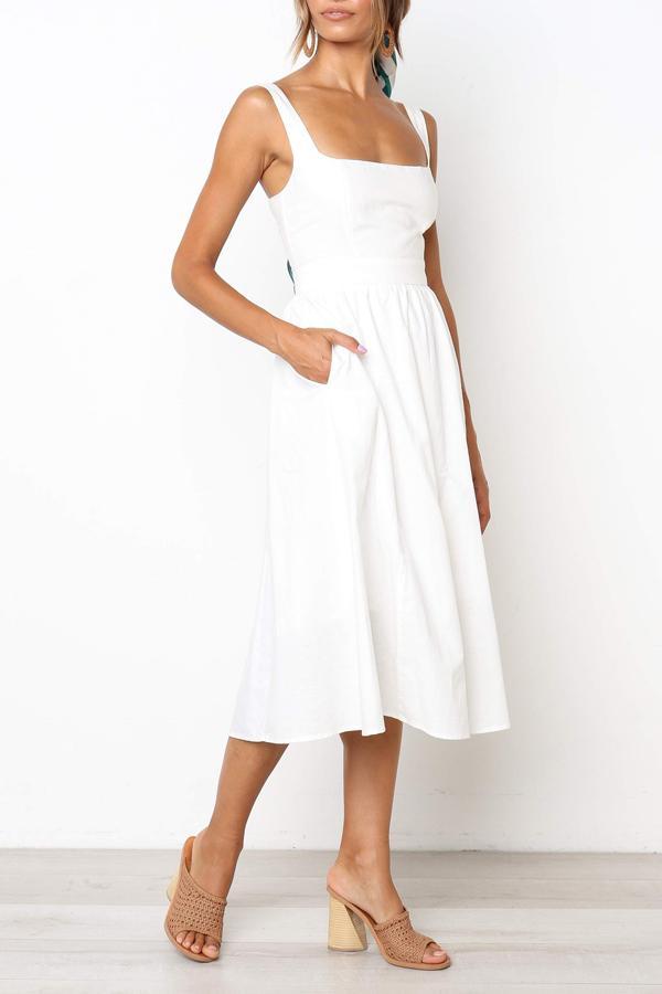 Sleeveless Solid Color Regular Fit Casual Wear Dress