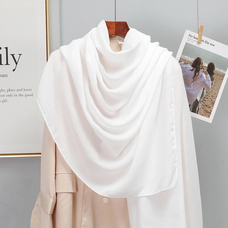 Women's Elegant Minimalist Solid Color Polyester Scarf