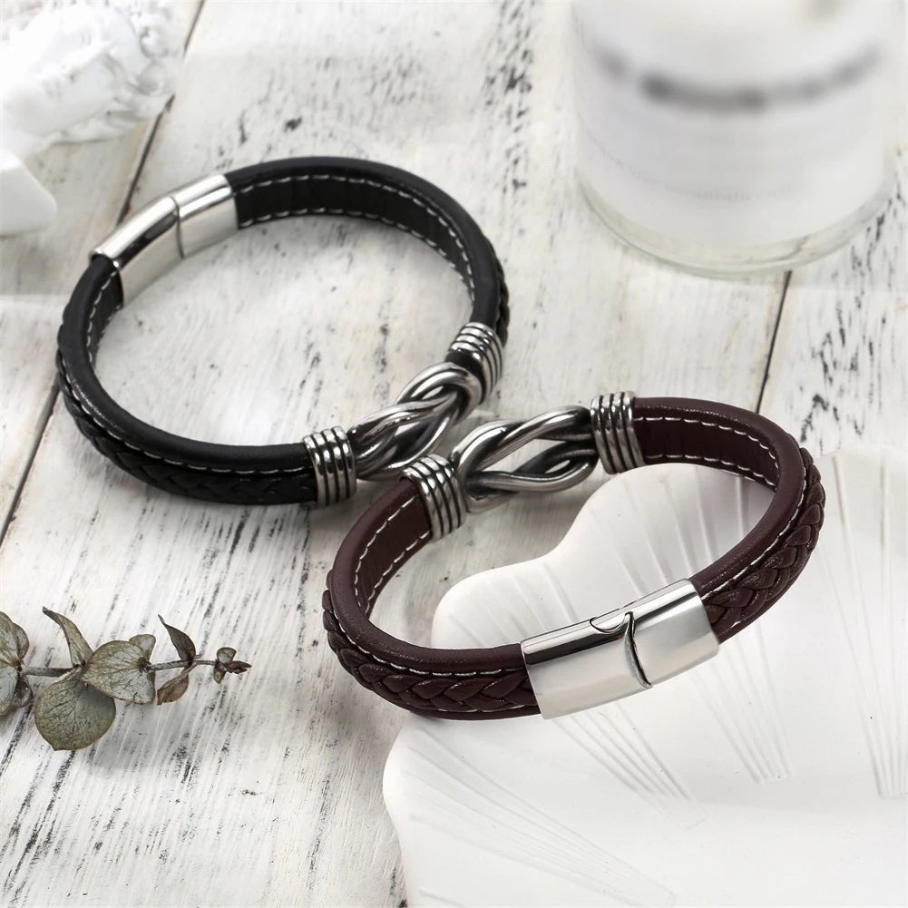 Unisex Eternal Love Knot Leather Bracelet