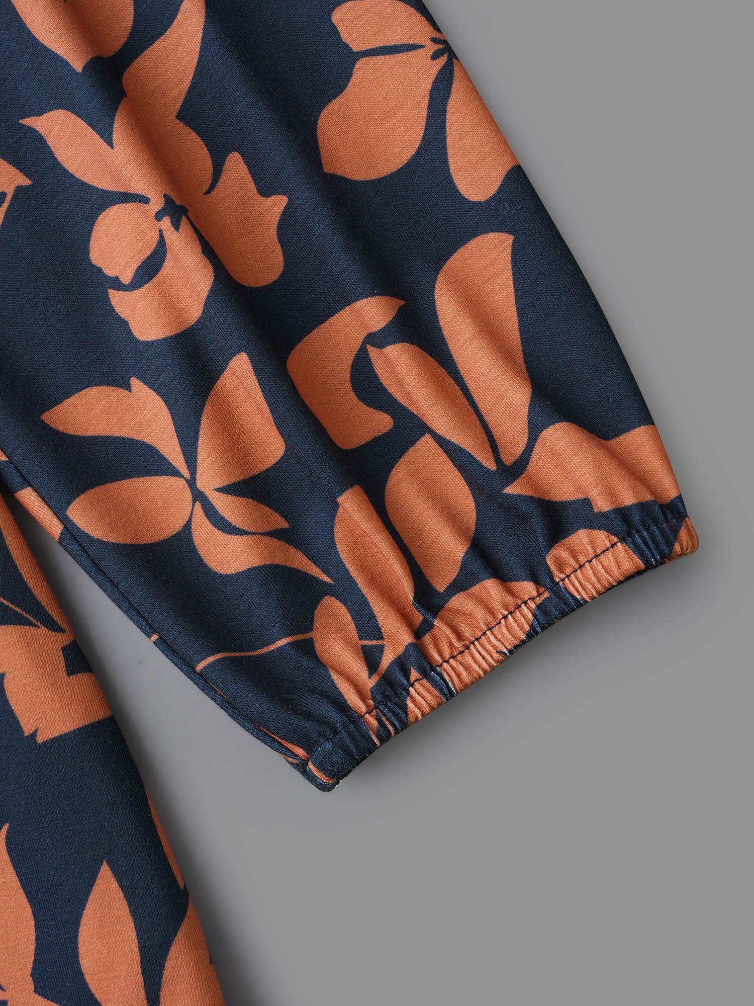 Autumn Leaves Print Fit-and-Flare Midi Dress