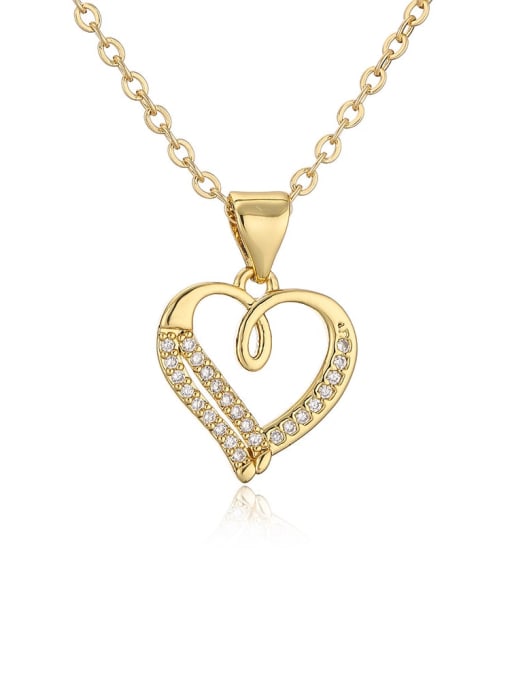 Cubic Zirconia Heart Shaped Pendant & Chain