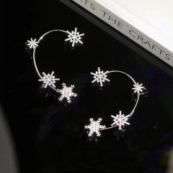 🎅Snowflake earrings made of diamonds and cubic zirconia