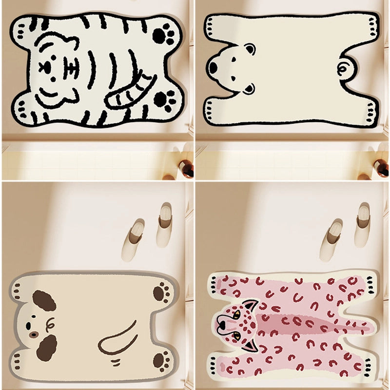 Cute Animal Faux Leather Carpet Bathing
