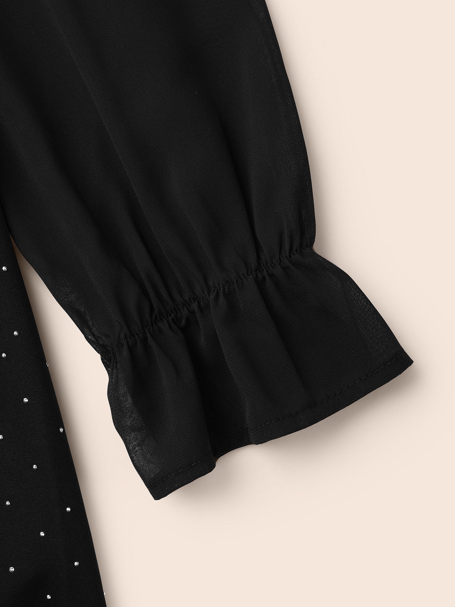 V Neck Rhinestone Patchwork Ruffles Dress