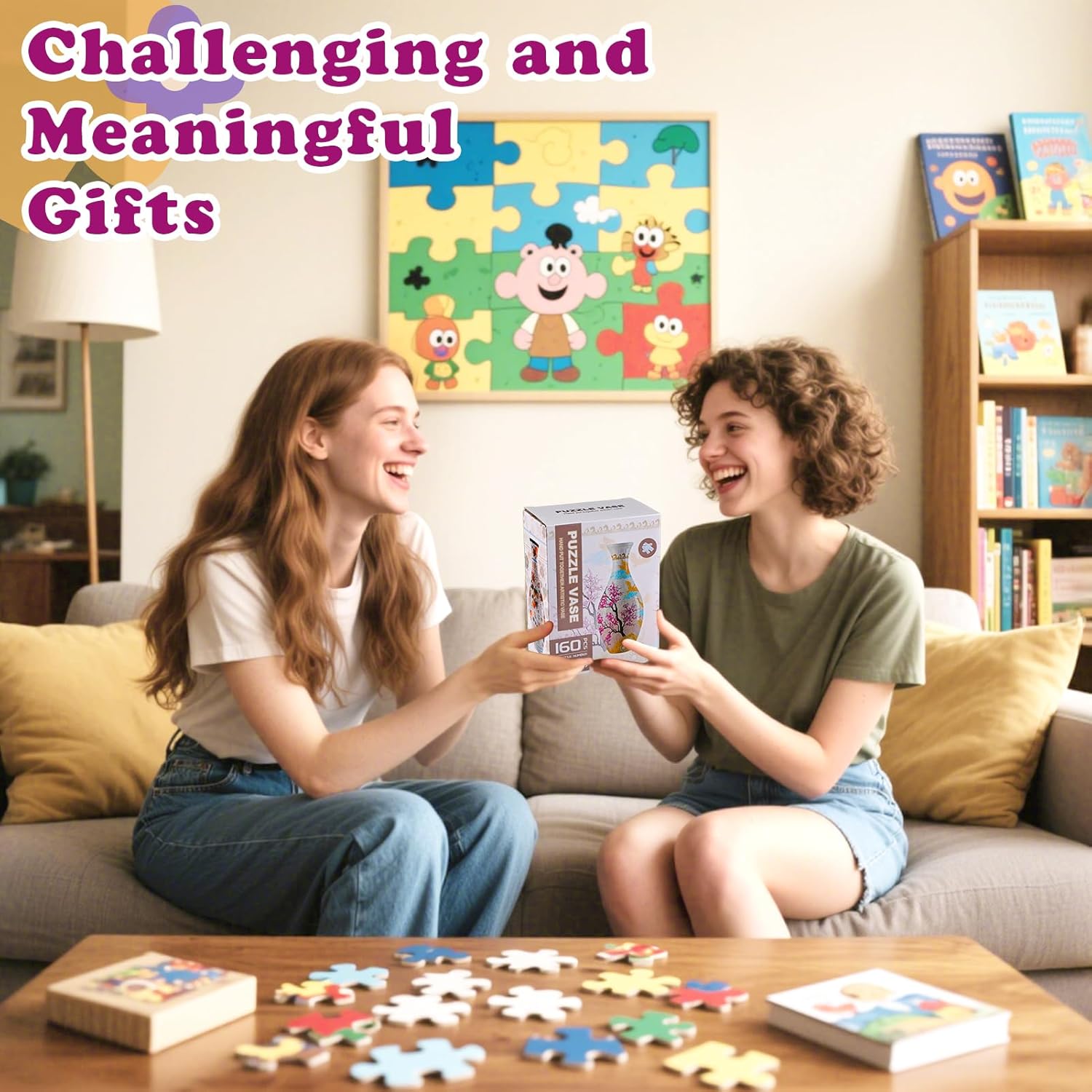 Unique 3D Puzzle - 160 Pieces of Puzzle Flower Vase, Plum Blossom Themed Art Projects Gift