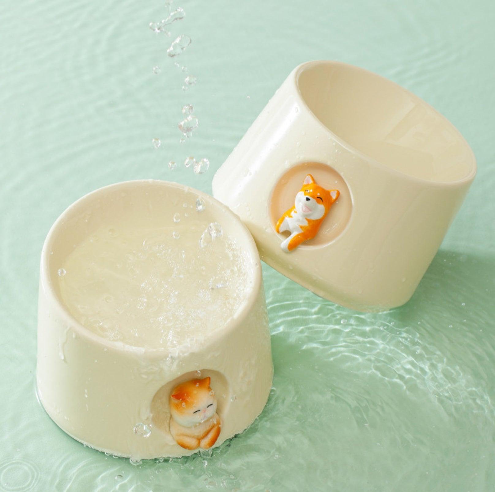 Adorable 3D Ceramic Cat Bowls Small Dog Bowls